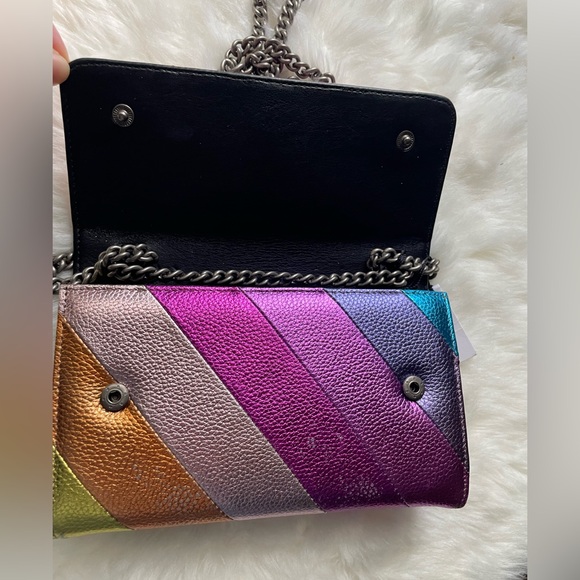 New! Kurt Geiger Rainbow Striped Crossbody Bag - Picture 6 of 9